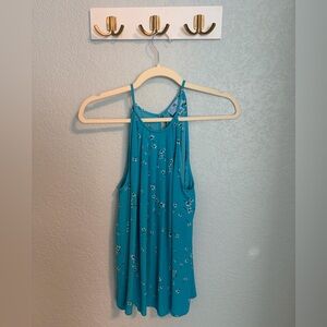 Cece Blue Floral Halter Top